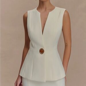 NWT Meshki Angelie Suiting Vest Top – Ivory